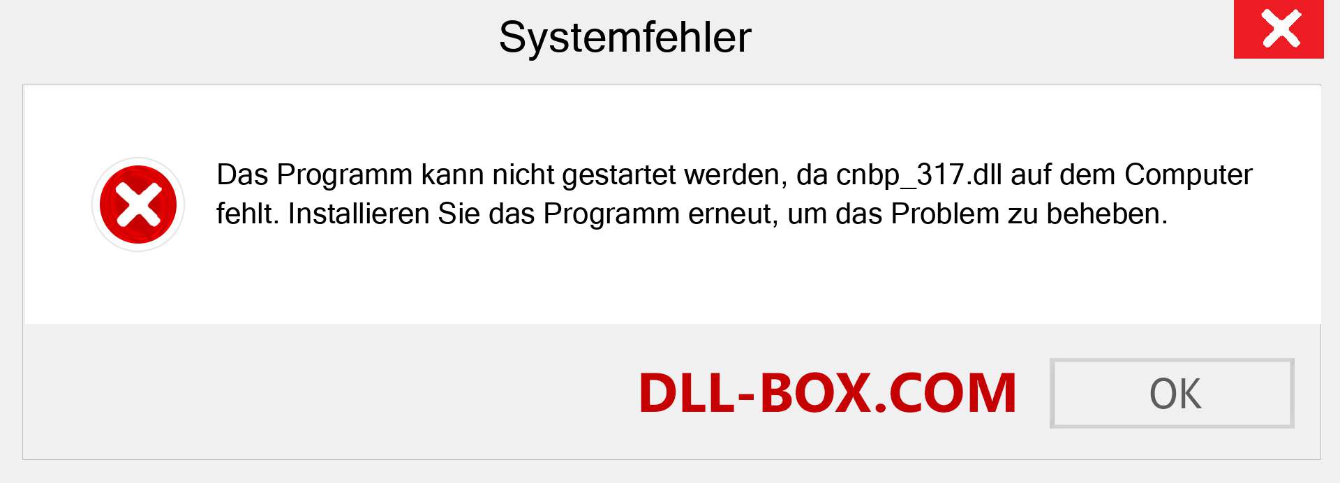 cnbp_317.dll-Datei fehlt?. Download für Windows 7, 8, 10 - Fix cnbp_317 dll Missing Error unter Windows, Fotos, Bildern