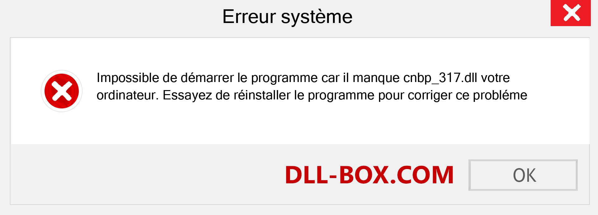 Le fichier cnbp_317.dll est manquant ?. Télécharger pour Windows 7, 8, 10 - Correction de l'erreur manquante cnbp_317 dll sur Windows, photos, images